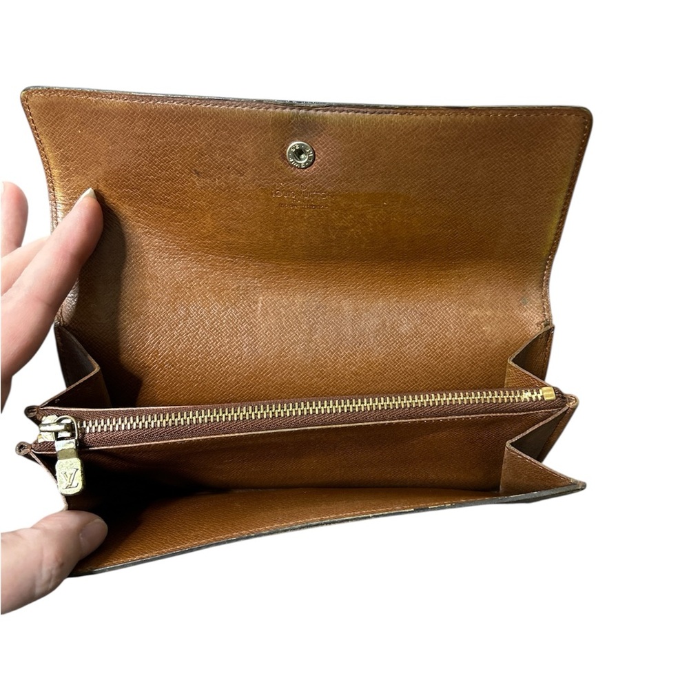 Louis Vuitton Monogram Sarah Long Wallet Snap Closure Vintage Made In France - Picture 3 of 9